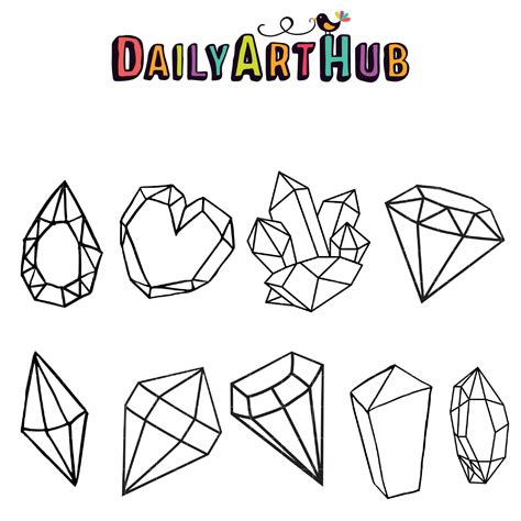 Crystals Clip Art Set – Daily Art Hub // Graphics, Alphabets & SVG