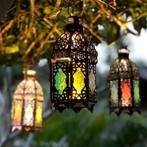 Moroccan lantern with warm white LED lighting $17 takes 3xAAA batteries ...