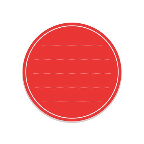 Round red sticky post note template. Taped office memo paper vector ...