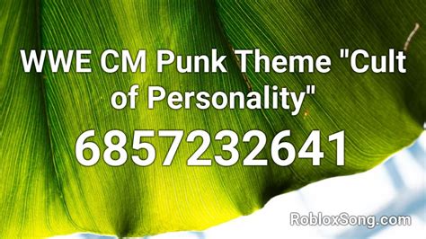 WWE CM Punk Theme ''Cult of Personality'' Roblox ID - Roblox music codes