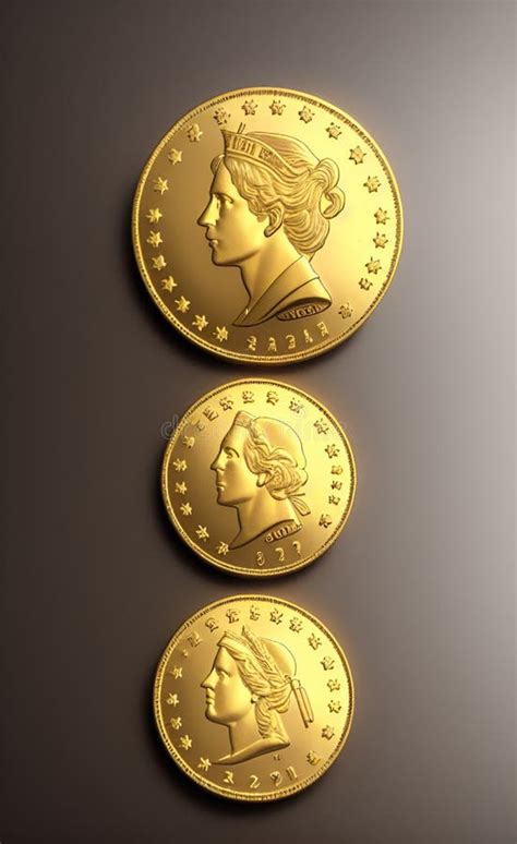 Gold Coins in Different Sizes Stock Illustration - Illustration of kenz, money: 270837558