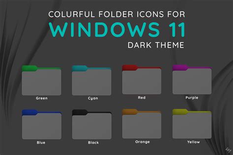 Colurful Folder Icons For Windows 11 Dark Theme by Mounir210 on DeviantArt