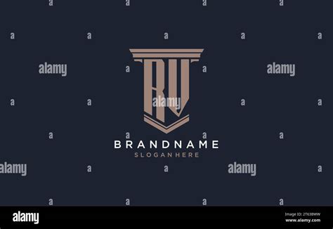 RV initial logo with pillar style, luxury law firm logo design ideas ...