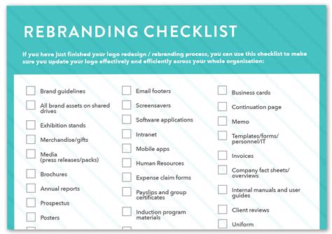 Rebranding Checklist Template