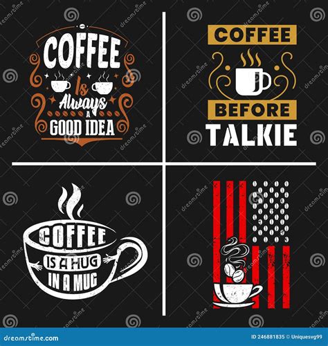 Coffee Quotes Design Emblem Badge Vector Bundle. Stock Vector - Illustration of quotes ...