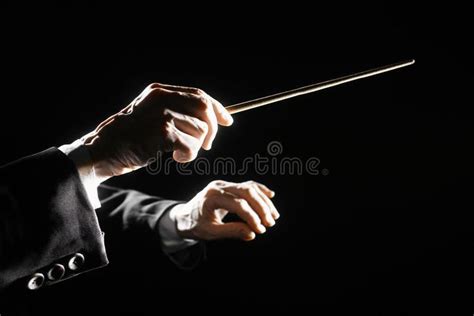 Orchestra Conductor Hands Baton Stock Image - Image of male, background ...