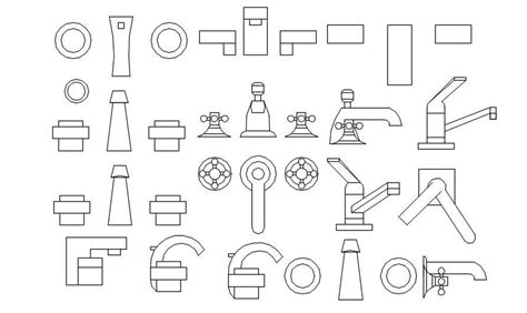 Simple faucet 2d cad blocks in AutoCAD, dwg file. - Cadbull