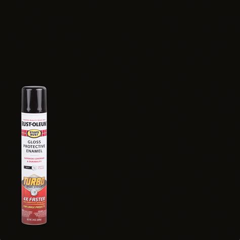 Black, Rust-Oleum Stops Rust Gloss Turbo Protective Enamel Spray Paint ...