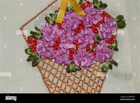 Ribbon embroidery flower design, Handmade satin ribbon embroidered ...