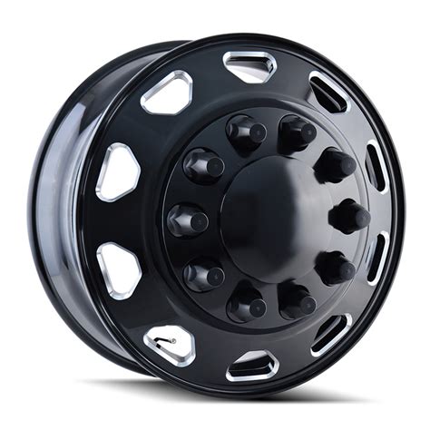 IB02-24810MF | IONBilt IB02 Front Black | Milled Spokes 24.5x8.25 10x285.75 168mm 220.1mm Wheel