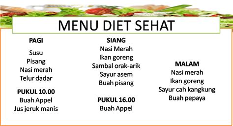 Menu Diet Setiap Hari - Homecare24