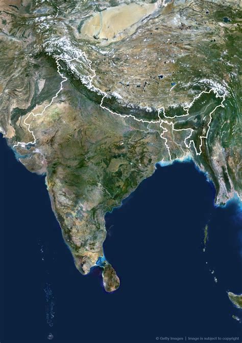 Satellite Map Of India - Map Of Italy