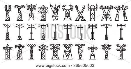 Electric Poles Vector Vector & Photo (Free Trial) | Bigstock