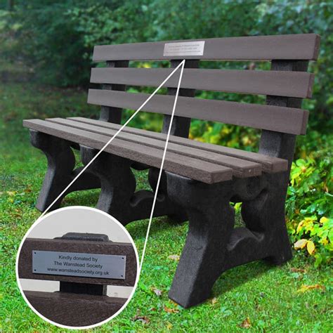 100% Recycled Plastic Memorial Bench with Plaque | NBB Recycled ...