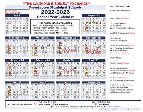 Academic Calendar 2022-2023 | Farmington Municipal Schools