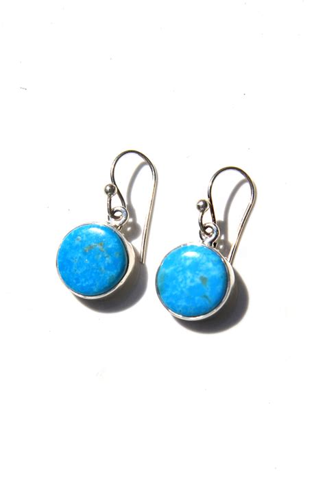 Sterling Silver Round Turquoise Earrings – Silver Eagle Gallery Naples