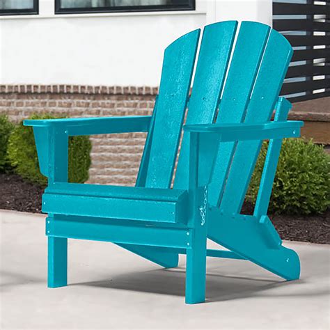 Braxton Folding Plastic Adirondack Chair, Turquoise - Walmart.com ...