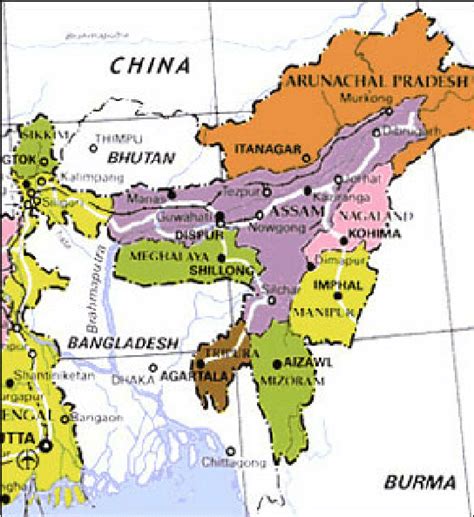 Map of North East India | Download Scientific Diagram