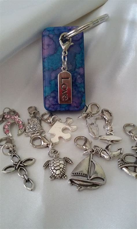 Domino Key Chain, change out your charms. Comes in many colors, you decide and I will make it ...