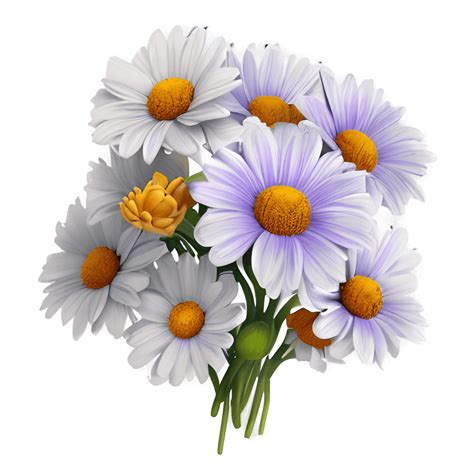 Hyperdetailed Realistic Daisy Flower Bouquet Clipart · Creative Fabrica