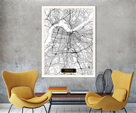 LOUISVILLE Kentucky City Map Louisville Kentucky Art Print | Etsy