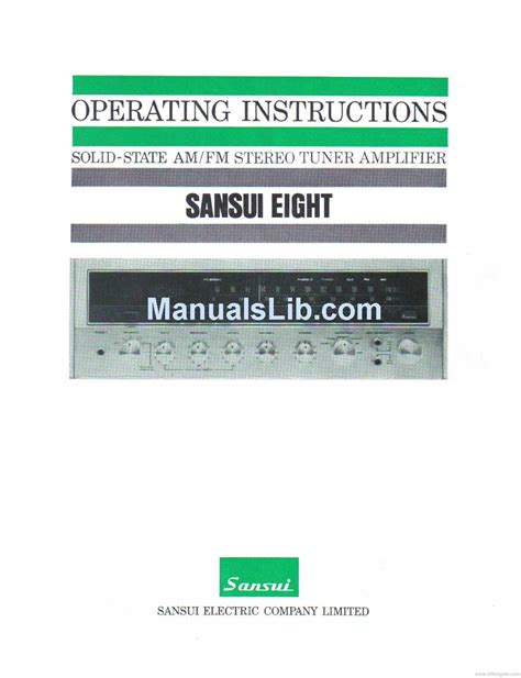 SANSUI EIGHT OPERATING INSTRUCTIONS MANUAL Pdf Download | ManualsLib