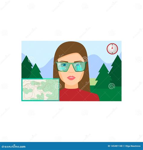Virtual Reality Glasses Shows Topographic Map in Mountains Stock Vector - Illustration of ...