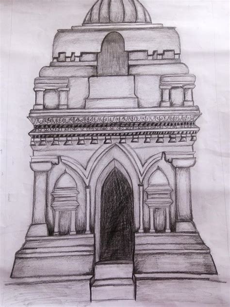 Hindu temple Drawing by Msk Khalid - Fine Art America