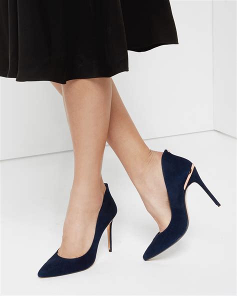 Ted baker Pointed Leather Court Shoes in Blue | Lyst