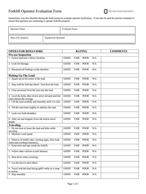 Risk Assessment Form Vehicles Forklift | Images and Photos finder