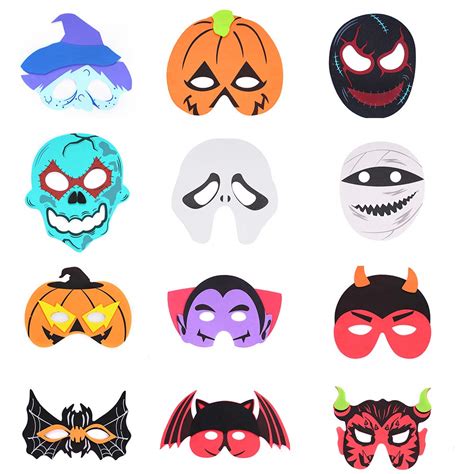 Buy DERAYEE 12 Pieces Halloween Foam Masks Eva Cartoon Masks for Kids Halloween Masquerade Party ...