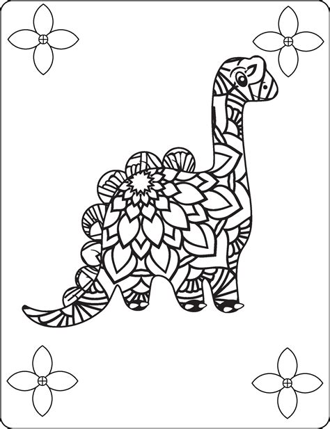 Dinosaur Mandala Coloring Pages for adult 27242731 Vector Art at Vecteezy