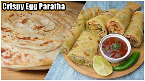 Crispy Egg Paratha Recipe - Crispy layered egg paratha roll is perfect ...