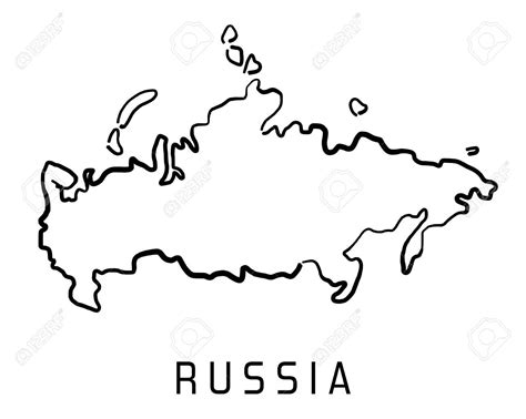 Russia map outline - smooth simplified country shape map vector. , #Aff, #outline, #smooth, # ...