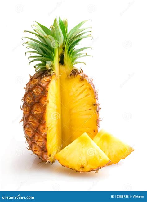 Pineapple with slices stock photo. Image of color, green - 12388728