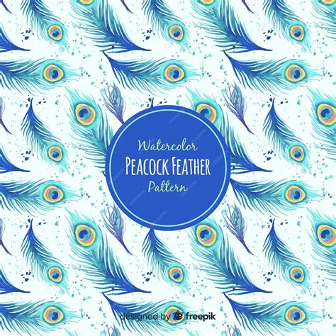 Premium Vector | Decorative peacock feather pattern