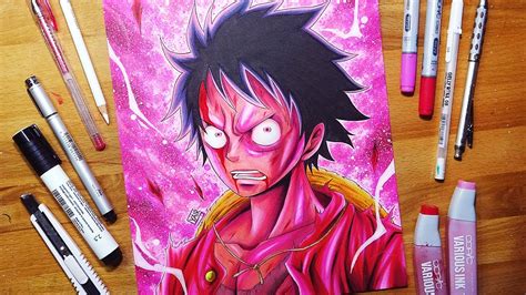 Drawing LUFFY! Gear Second! - OnePiece - YouTube