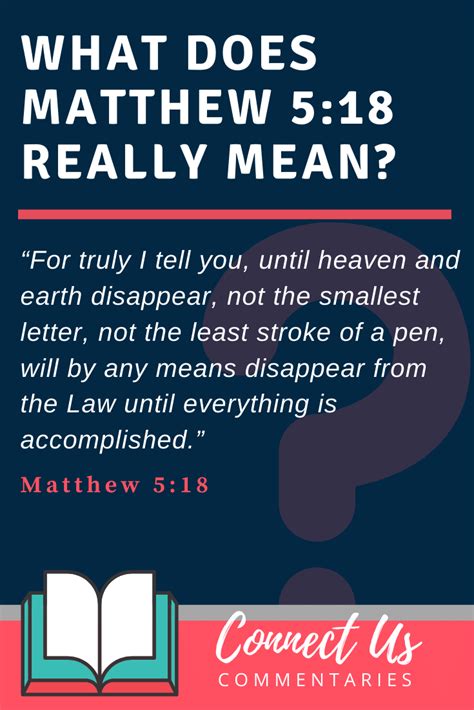 Matthew 5:18 Meaning of Verse and Simple Commentary – ConnectUS