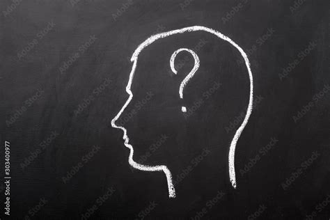 Human brain and question mark draw on blackboard Stock Illustration | Adobe Stock