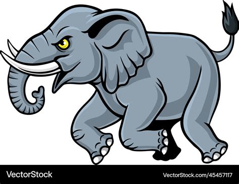 Cartoon angry elephant mascot running Royalty Free Vector