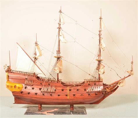 Vintage Wooden Spanish Galleon Model.