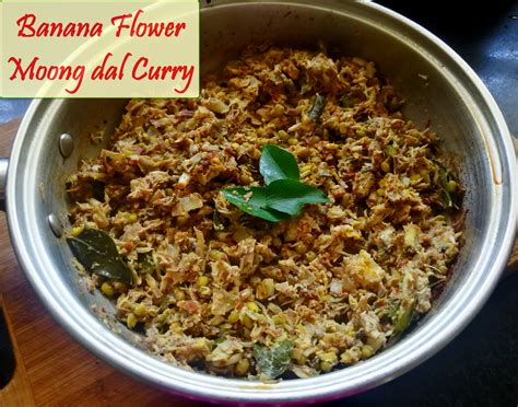 Banana Flower Sprouted Moong dal Curry - Yummy Ashas Kitchen