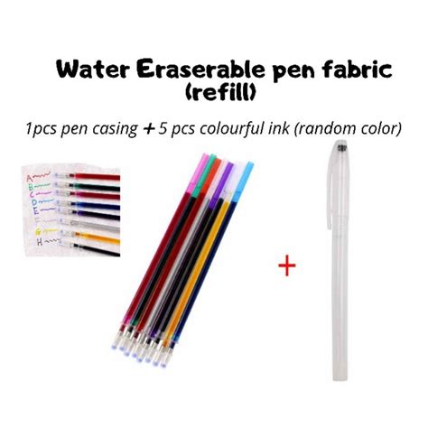 (Refill marker) Water eraser able pen / marker fabric (5 PCs colour ...