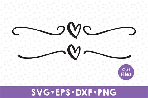 Heart Text Divider SVG Heart SVG Valentines Clipart Love | Etsy