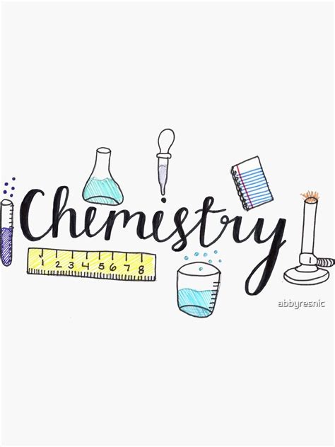 "Chemistry" Sticker for Sale by abbyresnic | Science notebook cover, School book covers ...