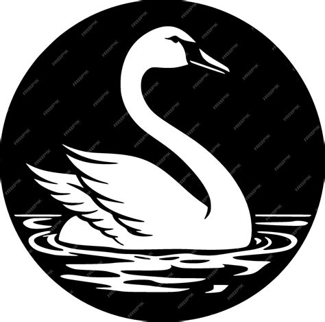 Premium Vector | Swan black and white vector illustration