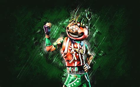 Fortnite Crown Tomatohead Skin, Fortnite, main characters, green stone background, Crown ...