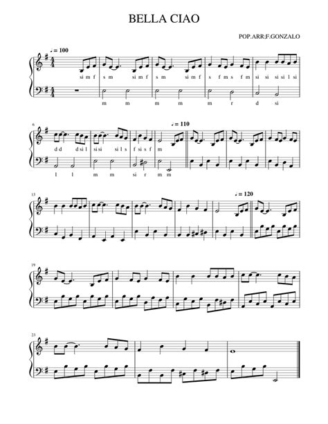 BELLA CIAO piano Sheet music for Piano (Solo) | Musescore.com