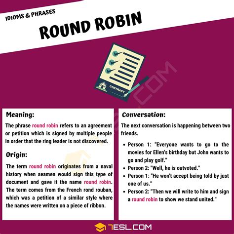 "Round Robin" Meaning, Origin and Examples • 7ESL