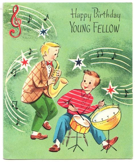 Vintage kid's birthday card Birthday Card Sayings, Kids Birthday Cards ...